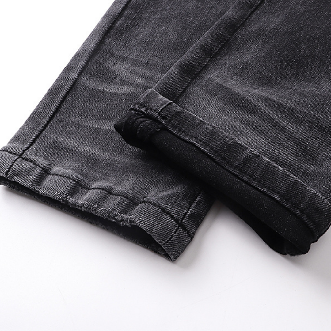 Amr Grey Staggered Logo Jeans