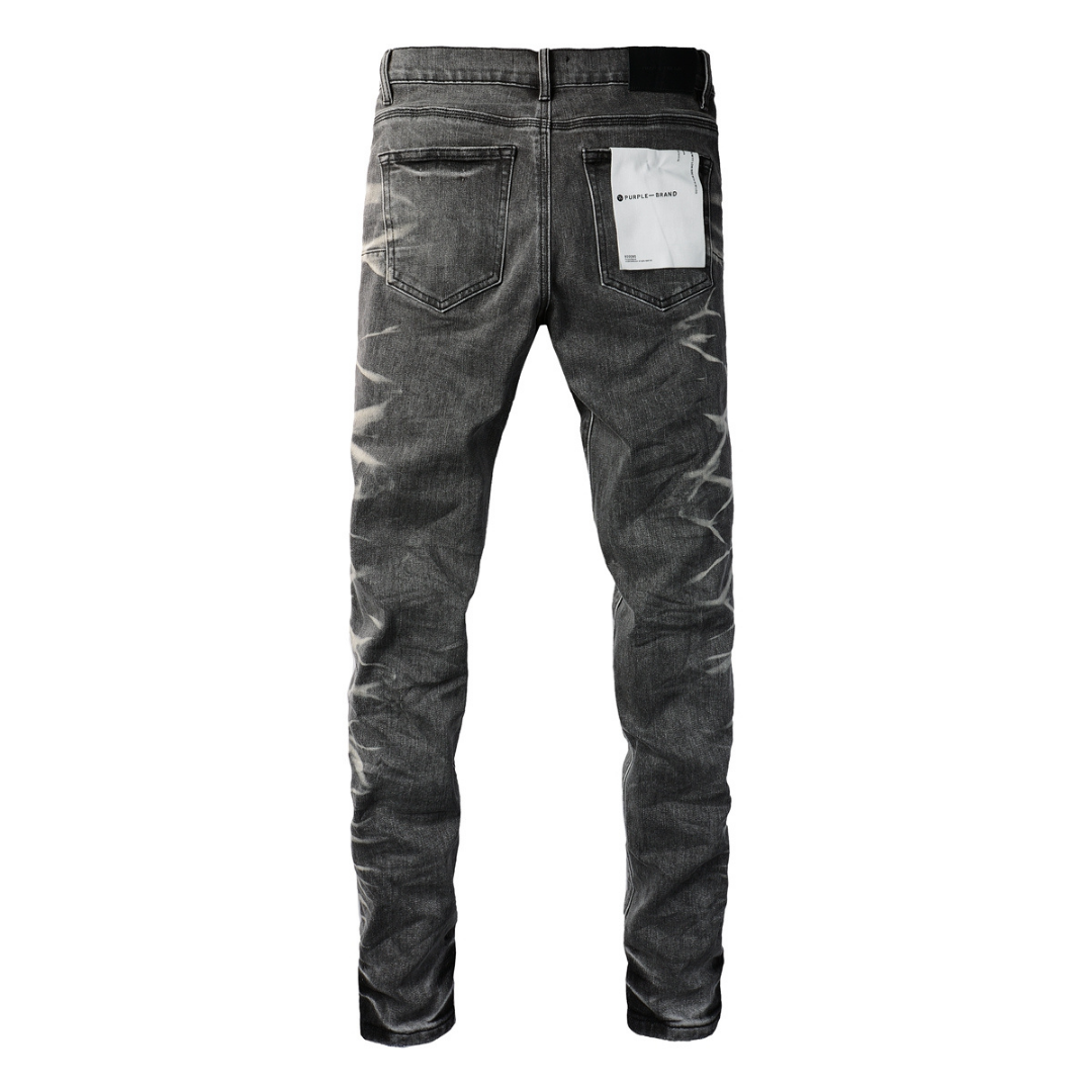 Purple Gradient Grey Ripped Jeans