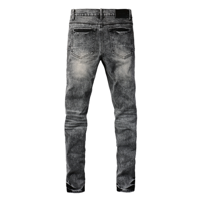 Purple Grey Ripped Jeans
