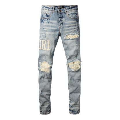 Amr White Patch Jeans