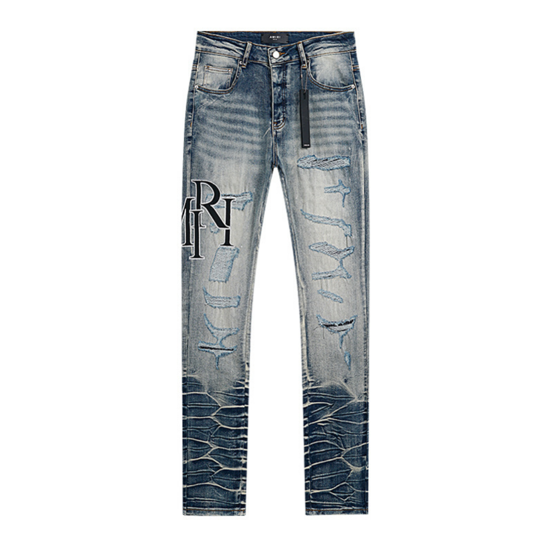 Amr Black Staggered Jeans