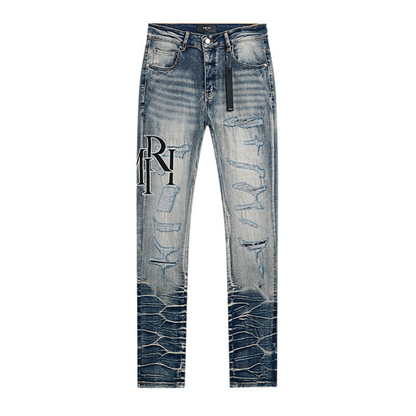 Amr Black Staggered Jeans