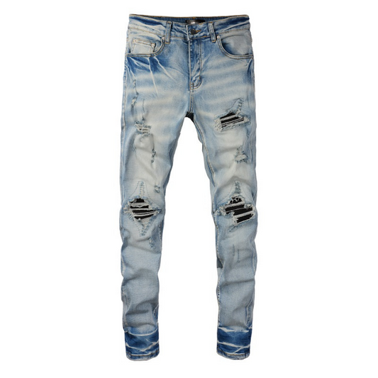 Amr Black Patch Jeans
