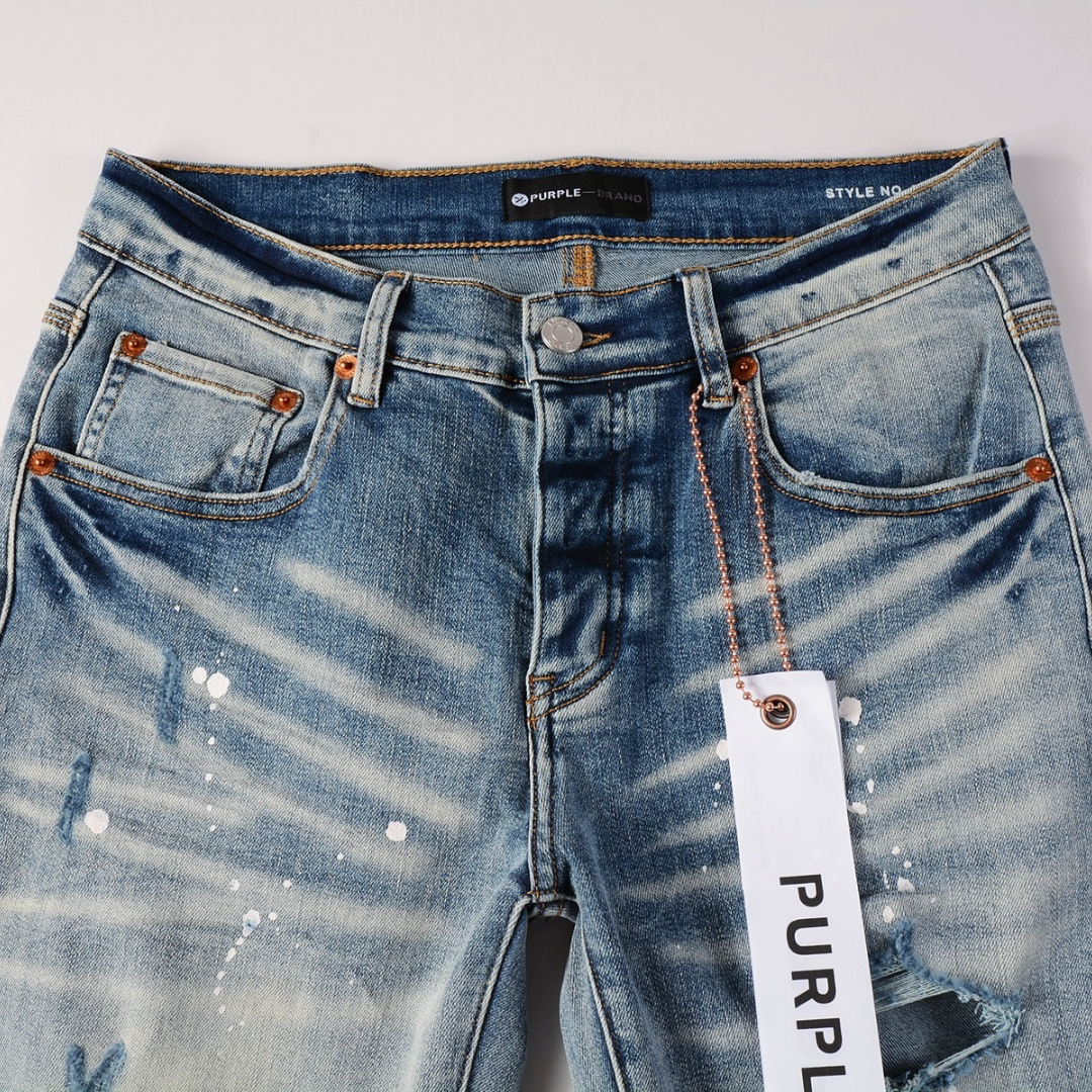 Purple Gradient Ripped Jeans