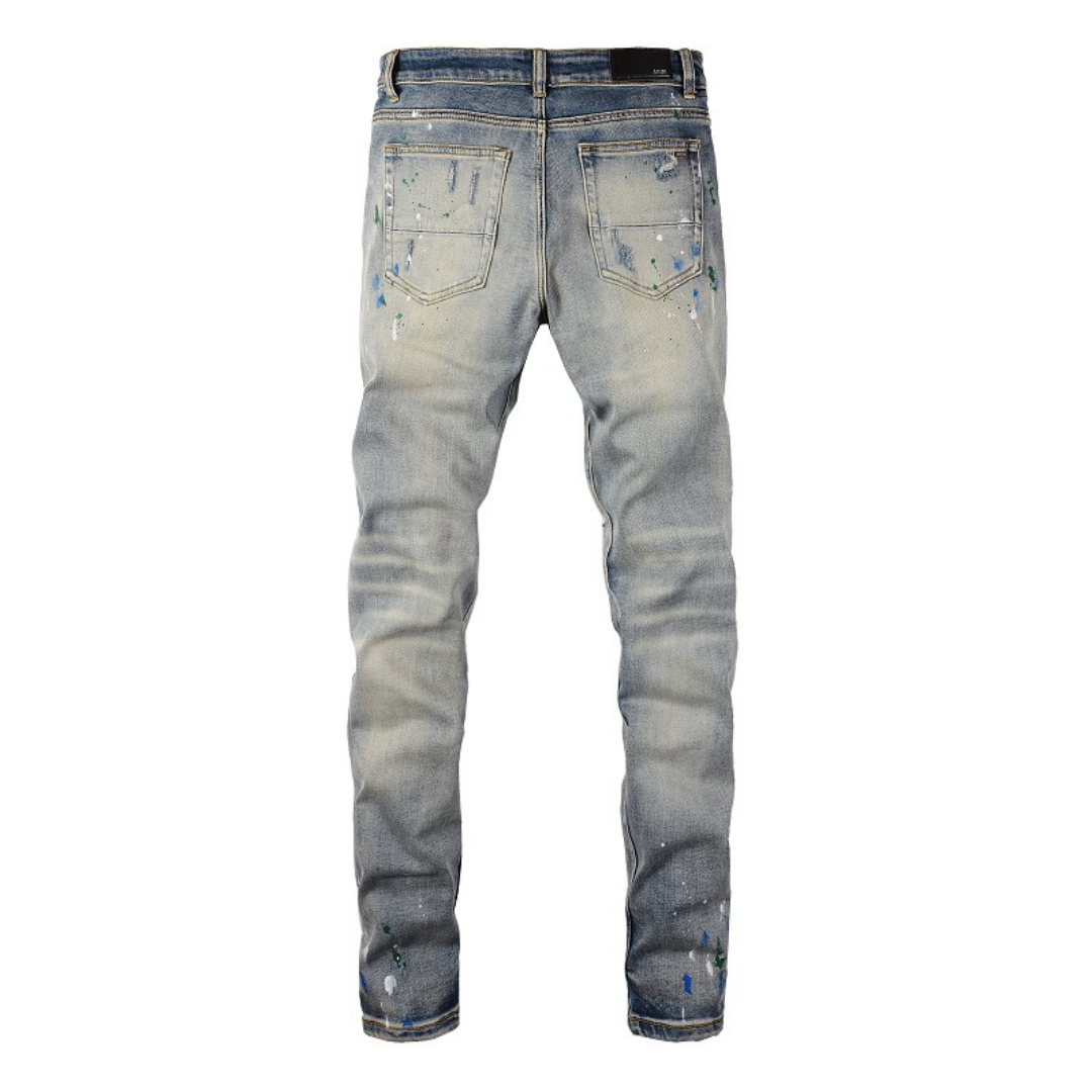 Amr Blue Distressed Jeans