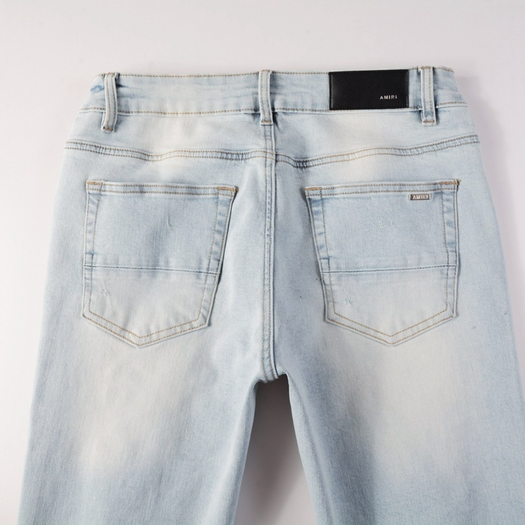 Amr Ripped Light Blue Diamonds Jeans