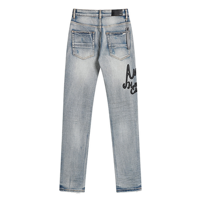 Amr Logo Staggered Jeans