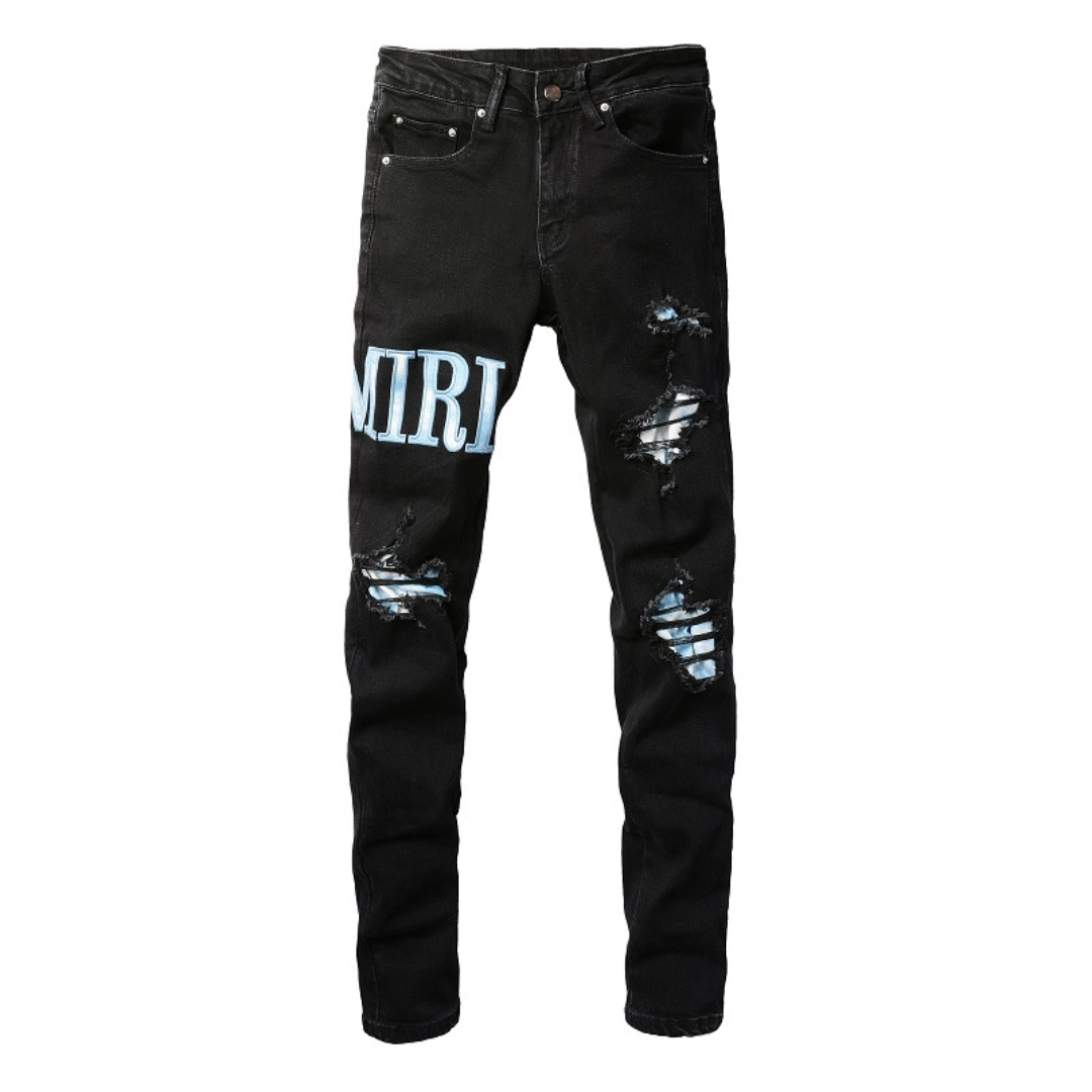 Amr Blue Patch Jeans