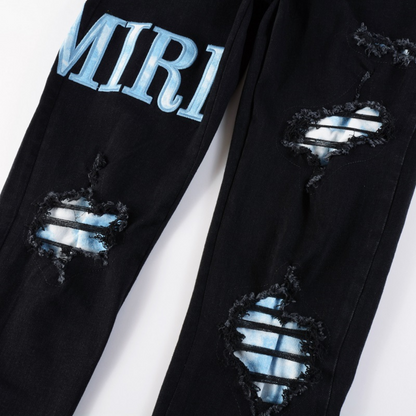 Amr Blue Patch Jeans