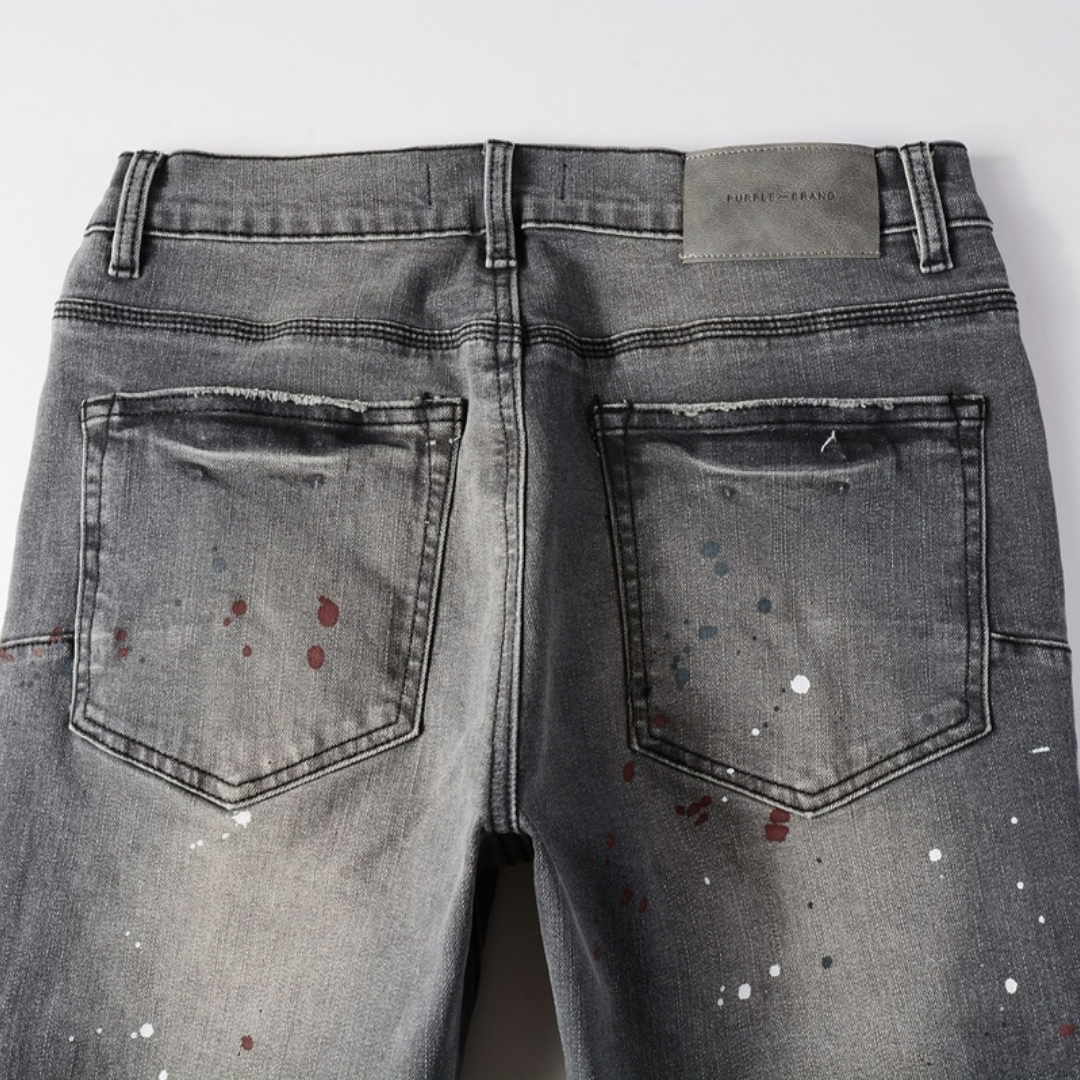 Purple Paint Grey Jeans