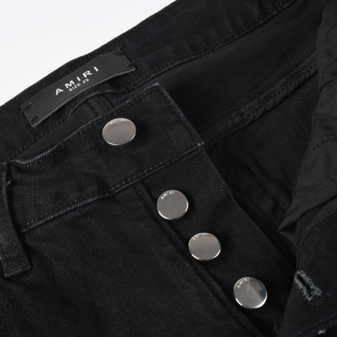 Amr Bandana Black Ripped Jeans