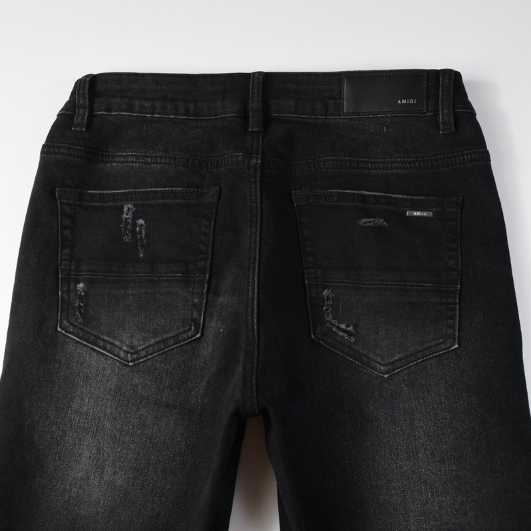 Amr Bandana Black Ripped Jeans