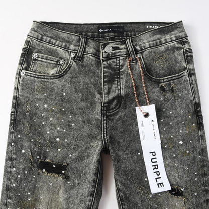Purple Diamonds Grey Jeans