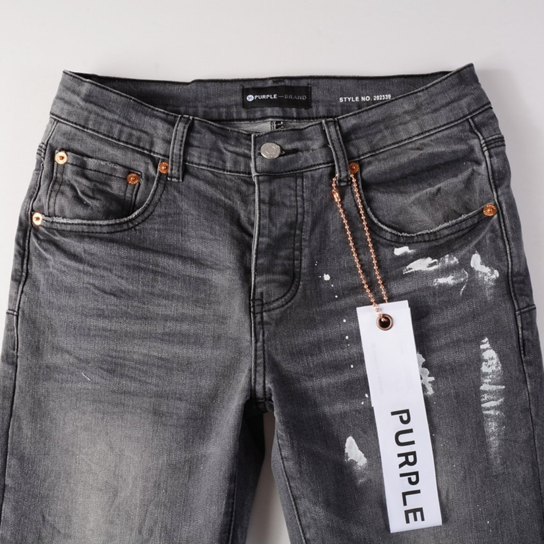 Purple Paint Ripped Jeans