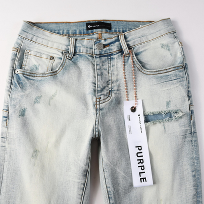 Purple Light Blue Ripped Jeans