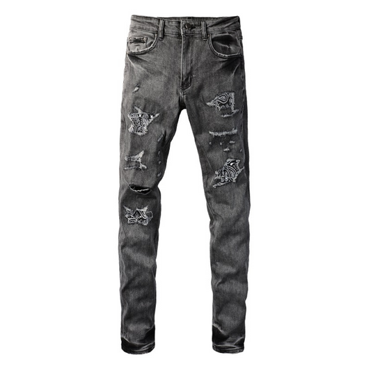 Amr Black Bandana Jeans