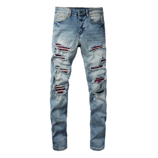 Amr Red Diamond Patch Jeans