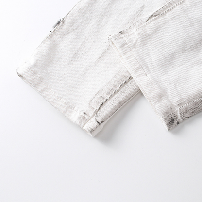Purple White Distressed Jeans