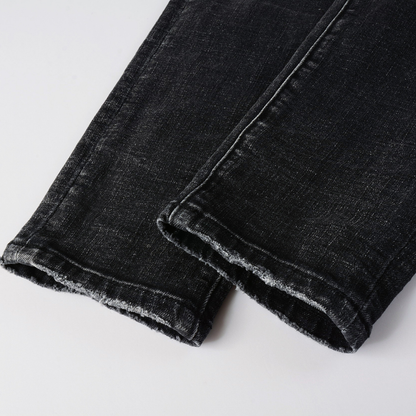 Purple Ripped Grey Black Jeans