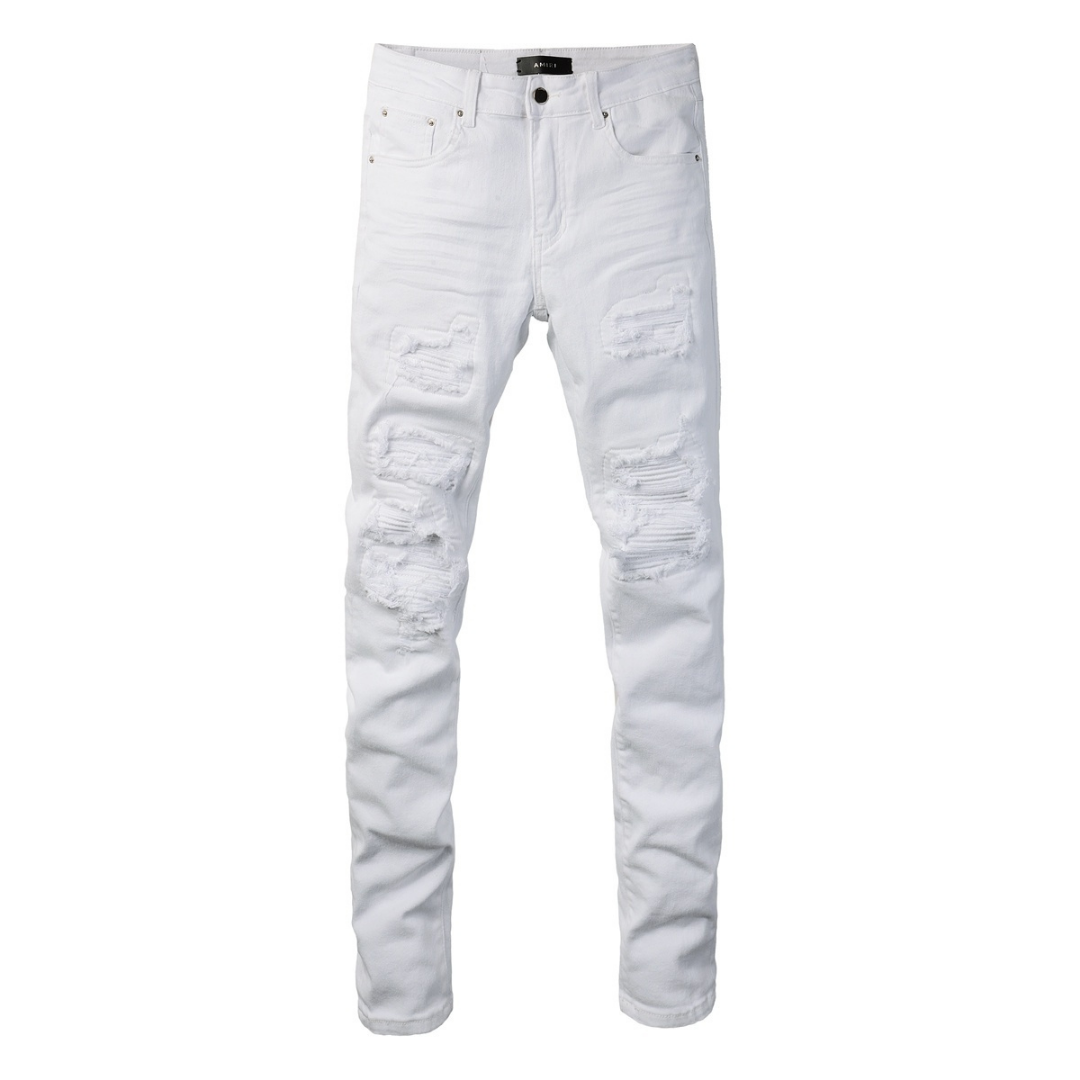Amr White Ripped Jeans