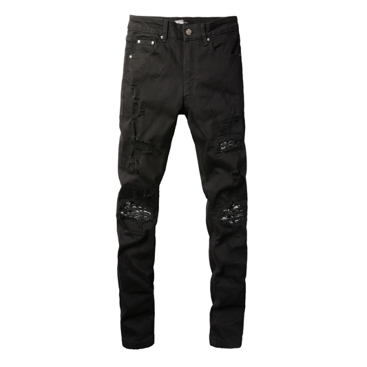 Amr Bandana Black Ripped Jeans