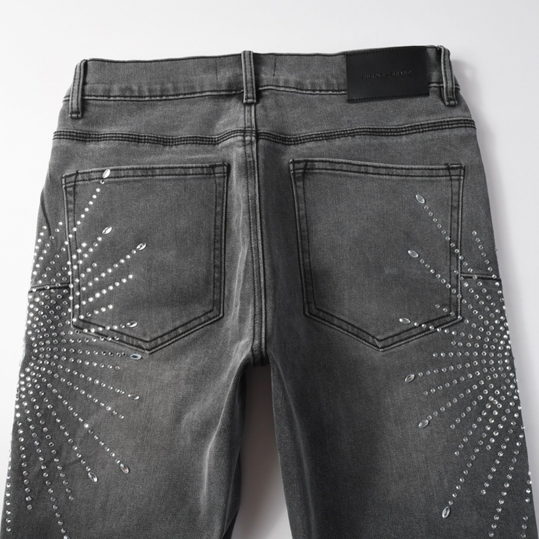 Purple Grey Diamonds Jeans