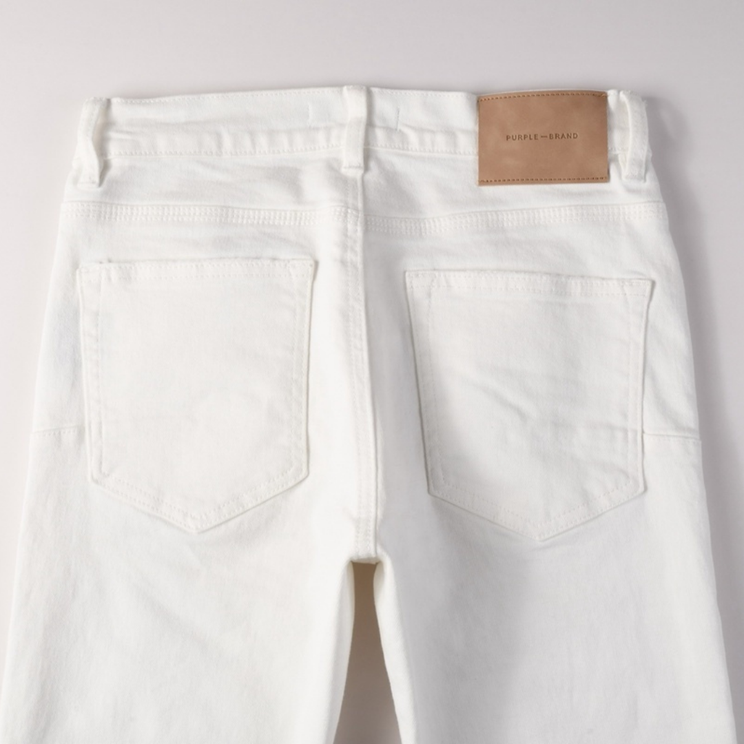 Purple White Ripped Jeans