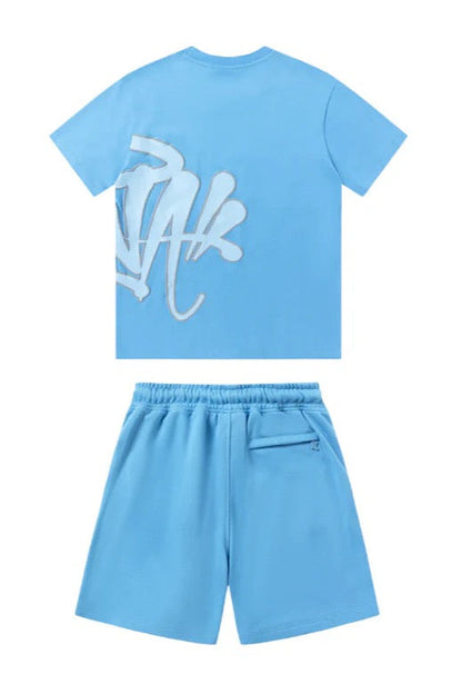 "Graffiti" Short Set Babyblue