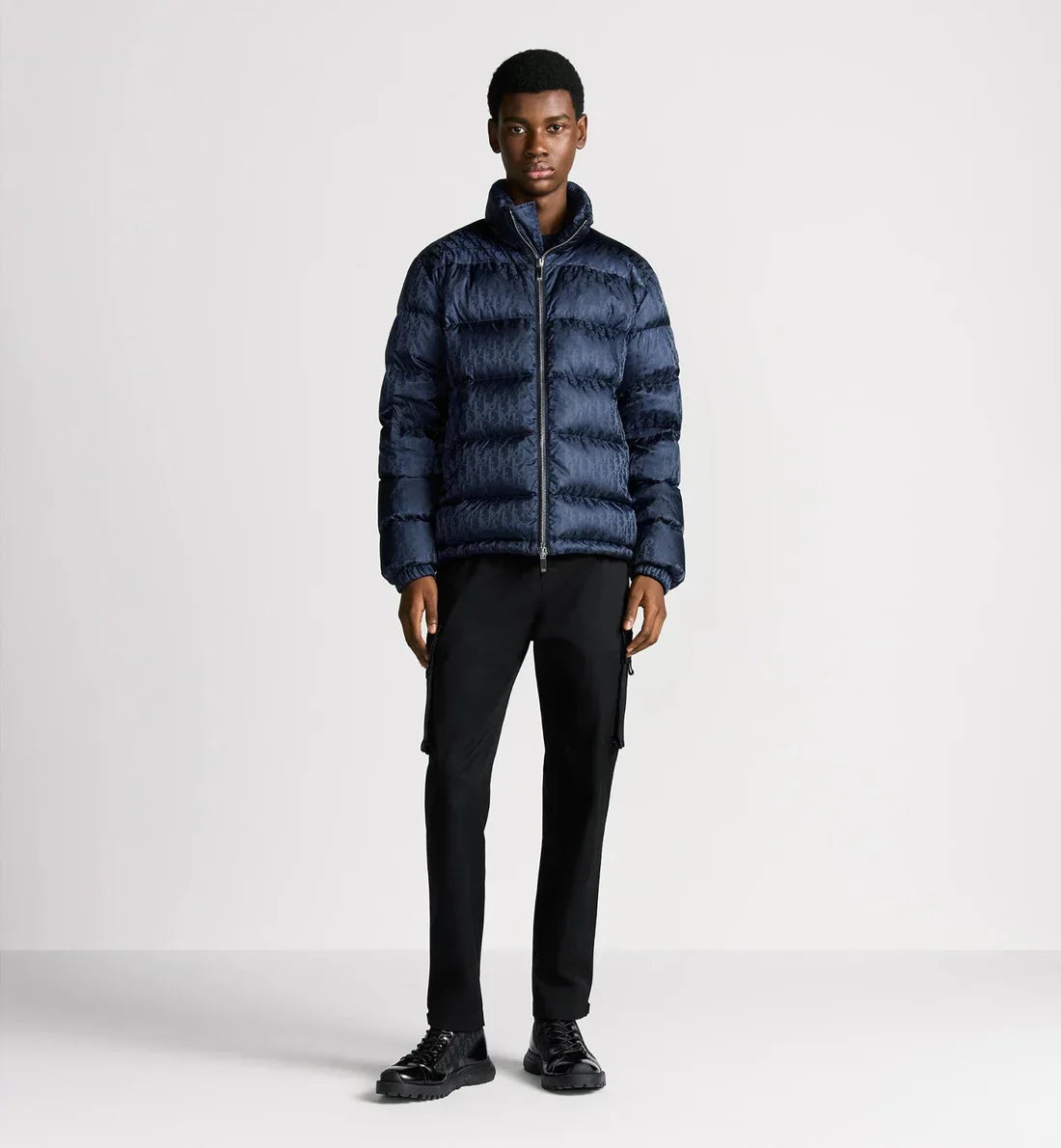 "D" Oblique Puffer Blau