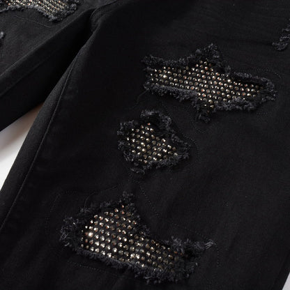 Amr Full Black Diamonds Jeans